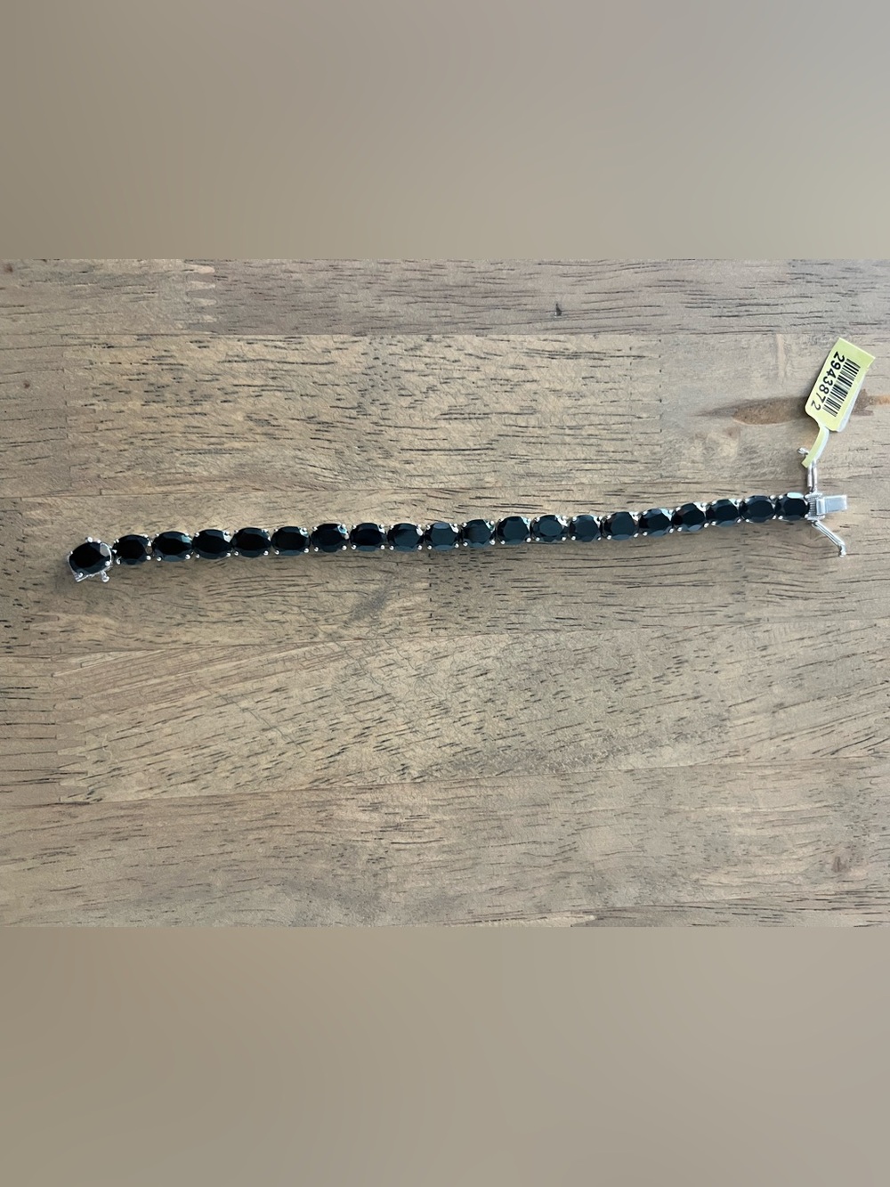 Source Unknown Black Oval Stone Tennis Bracelet